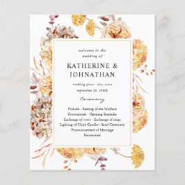 Budget Yellow Golden Floral Wedding Zeremonie Flyer