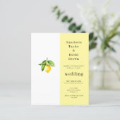 Budget Yellow Lemon QR Code Einladung Hochzeit (Stehend Vorderseite)
