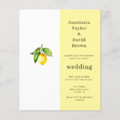 Budget Yellow Lemon QR Code Einladung Hochzeit (Vorderseite)