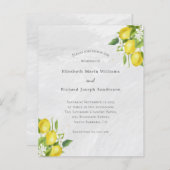 Budget Yellow Lemons Watercolor Wedding Einladung (Vorne/Hinten)