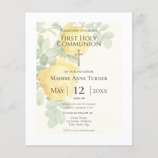 Budget Yellow Rose Erste Einladung zur Heiligen Ko (Vorderseite)