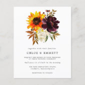 Budget Yellow Sunflower Lila Peony Wedding (Vorderseite)