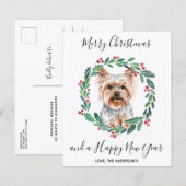 Budget Yorkshire Terrier Dog Weihnachtskarte (Vorne/Hinten)