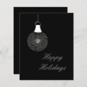 Budget Zebra Stripes Ornament Black Holiday Card (Vorne/Hinten)