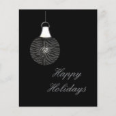 Budget Zebra Stripes Ornament Black Holiday Card (Vorderseite)