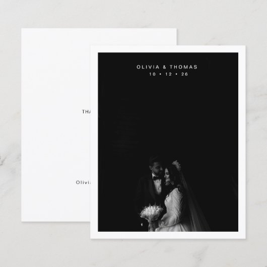BUDGET Zeitloses schwarzes monochromes Hochzeitsfo (Vorne/Hinten)