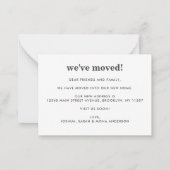 Budget Zimmer Moved Boho Chic Schlafzimmerbewegung Mitteilungskarte (Rückseite)