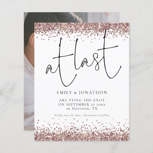 Budget zum Rett des Gold Glitzer Fotos der letzten (Vorne/Hinten)