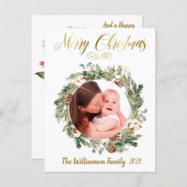 Budget Zwei Foto Collage Gold Frohe Weihnachten