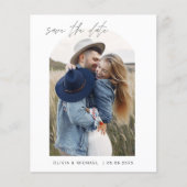 Budget Zwei Foto Save the Date elegant Minimalisti (Vorderseite)