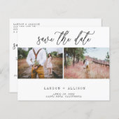 Budget Zwei Foto Save the Date Postkarte (Vorne/Hinten)