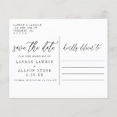 Budget Zwei Foto Save the Date Postkarte Flyer (Hinten)