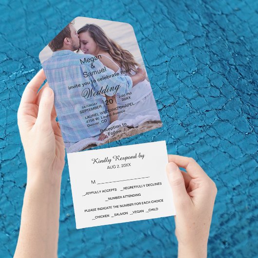 Budget Zwei Foto Schwarzer Text Minimalistisch Hoc All In One Einladung