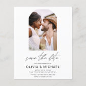 Budget Zwei Fotos Einfaches Save the Date Bild (Vorderseite)