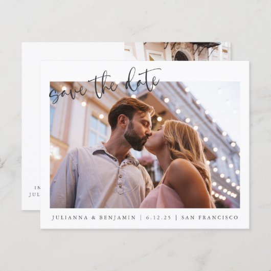 Budget Zwei Fotos Minimalistisches Skript Save the (Vorne/Hinten)