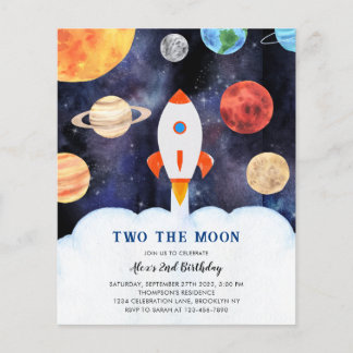 BUDGET Zwei-Mond-Weltraum-Raketen-Geburtstag
