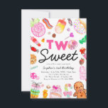 Budget ZWEI SWEET Candy Land Kid Candyland Geburts Mitteilungskarte<br><div class="desc">Niedlichen zwei SWEET Candy Land Kids Candyland Geburtstag Einladung</div>