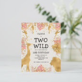 Budget Zwei wilde Rosa Ecru Girls 2. Geburtstag (Stehend Vorderseite)