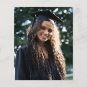 BudgetAbstract Blue Foto Graduation Party Einladun (Rückseite)