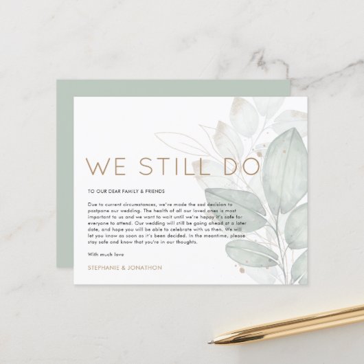 Budgetäre Hochzeit nach der Ankündigung (Vorderseite/Rückseite Beispiel)