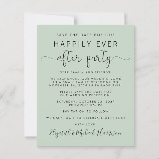 Budgetäre Hochzeitssaison Save the Date (Vorderseite)