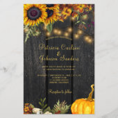 Budgetäre rustikale Herbst-QR-Code-RSVP-Hochzeitse Flyer (Vorne)