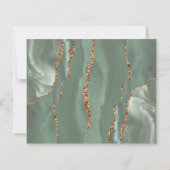 Budgetäre Sage Green Gold Agate Save the Date (Rückseite)