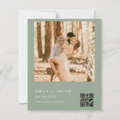 Budgetäre Seite Grün die Hochzeit von Foto QR-Code (Rückseite)