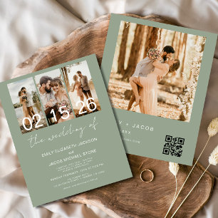 Budgetäre Seite Grün die Hochzeit von Foto QR-Code