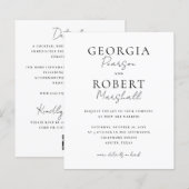 Budgetfreundliche doppelseitige Hochzeitseinladung (Vorne/Hinten)