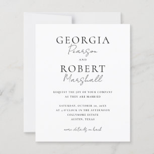 Budgetfreundliche doppelseitige Hochzeitseinladung