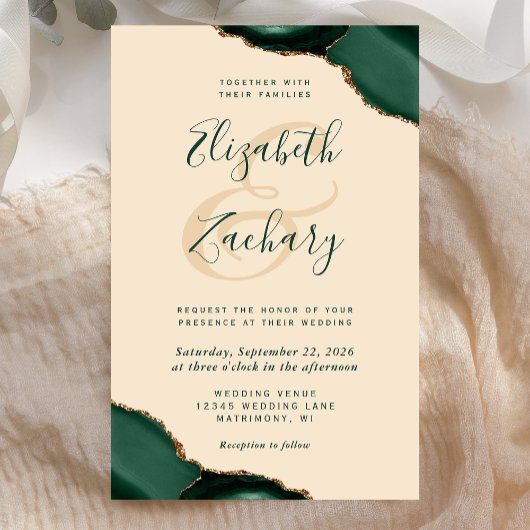 Budgetgrün Agate Ecken Champagner Hochzeit