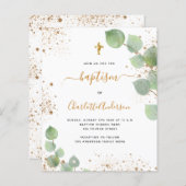Budgethaftpflicht Eukalyptus Glitzer Einladung für (Vorne/Hinten)
