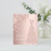 Budgethandlunchon Rose Goldkleid Einladung (Stehend Vorderseite)