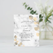 Budgetheirat Eukalyptus-Marmor goldene Einladung (Stehend Vorderseite)