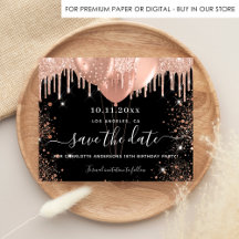 Budgetheirat Schwarze Rose Gold Save the Date