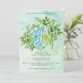 Budgethilfe Rette unseren Planeten Foliage Earth D Einladung (Stehend Vorderseite)