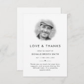 Budgethistorisches Beileid Beerdigung Foto Dankeskarte (Vorne/Hinten)