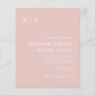 Budgethülle Blush Moderne Monogram Wedding Einladu