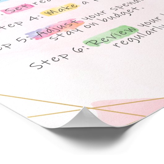 Budgetierung von Errungenschaften und Zielen Poster (Ecke)