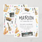 Budgetinstrument Musiknotenmusik Geburtstag (Vorne/Hinten)