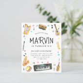 Budgetinstrument Musiknotenmusik Geburtstag (Stehend Vorderseite)