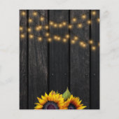 Budgetische Sonnenblumen Holz Brautdusche (Rückseite)