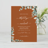 Budgetreue Eukalyptus-Hochzeit Einladung (Stehend Vorderseite)
