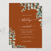 Budgetreue Eukalyptus-Hochzeit Einladung (Vorne/Hinten)