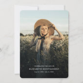 Budgetreue Feier zum Foto des Lebensdenkmals Einladung (Vorderseite)