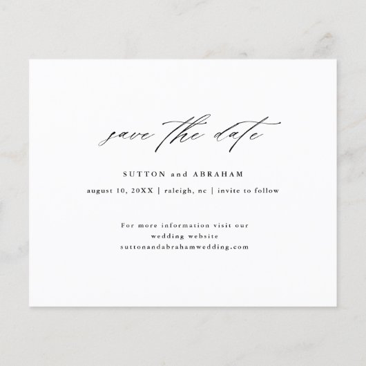 Budgetscript Hochzeitsfotocollage Save the Date (Rückseite)