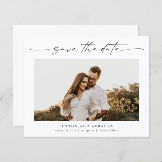 Budgetscript-Hochzeitsskripte Save the Date (Vorne/Hinten)