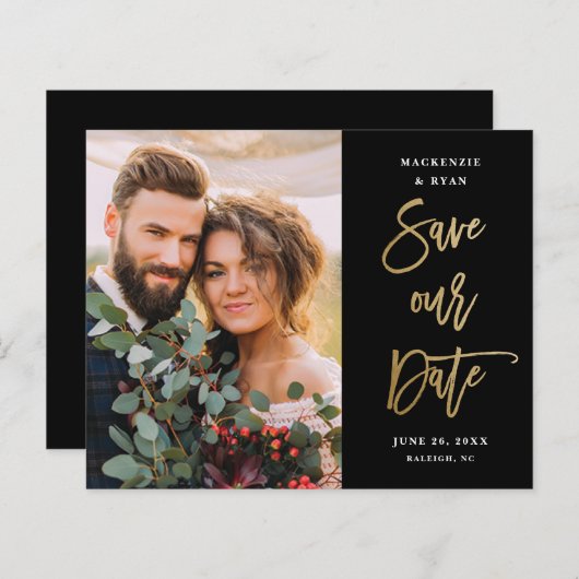 Budgetscript-Hochzeitsskripte Save the Date (Vorne/Hinten)