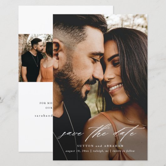 Budgetscript-Hochzeitsskripte Save the Date (Vorne/Hinten)